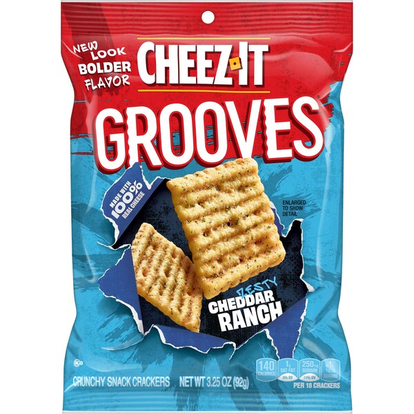 チーズ Cheez It Grooves Cheddar Ranch 9oz, Pack of 2 - Walmart.com